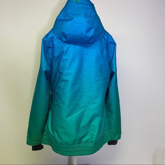 EUC Womens Under Armour Coldgear Fader Blue Green Ombre Ski Jacket Coat Medium - Picture 8 of 12